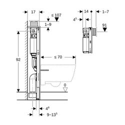Geberit Duofix Element für Wand-WC 98cm, für Metall-, Holzständerwände, mit Omega Un... GEBERIT-111030002 4064746023880 (Abb. 1)