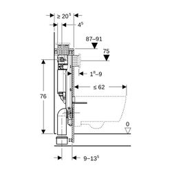 Geberit GIS Element für Wand-WC, 87cm mit Omega Unterputzspülkasten 12cm... GEBERIT-461141002 4064746023866 (Abb. 1)