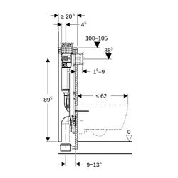 Geberit GIS Element für Wand-WC, 100cm mit Omega Unterputzspülkasten 12cm... GEBERIT-461151002 4064746023859 (Abb. 1)
