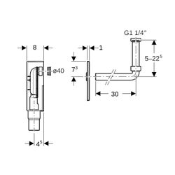 Geberit UP-Geruchsverschluss für Waschbecken, Wandeinbaukasten Fertigbauset Siebvent... GEBERIT-151122211 4025416586906 (Abb. 1)