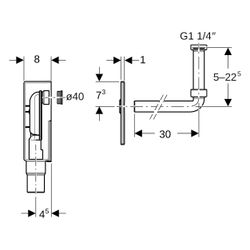 Geberit UP-Geruchsverschluss für Waschbecken, Wandeinbaukasten Fertigbauset Siebvent... GEBERIT-151122211 4025416586906 (Abb. 1)