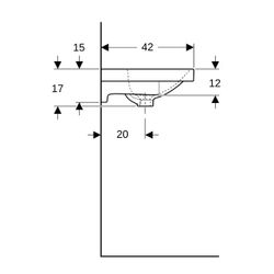 Geberit Acanto Waschtisch verkürzte Ausladung, Breite 60cm, Tiefe 42,2cm, Hahnloch m... GEBERIT-500631018 4022009353105 (Abb. 1)