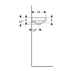 Geberit Acanto Handwaschbecken Hahnloch rechts, ohne Überlauf, Weiß/KeraTect... GEBERIT-500635018 4022009352979 (Abb. 1)