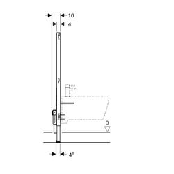Geberit Duofix Element für Bidet, 112cm, für Metall-, Holzständerwände, universell B... GEBERIT-111510002 4064746030161 (Abb. 1)