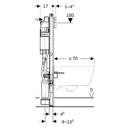 Geberit Duofix Element für Wand-WC 112cm, für Metall-, Holzständerwände, mit Sigma U... GEBERIT-111350006 4064746029691 (Abb. 1)