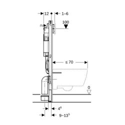 Geberit Duofix Element für Wand-WC 112cm, für Metall-, Holzständerwände, mit Sigma U... GEBERIT-111300006 4064746029424 (Abb. 1)
