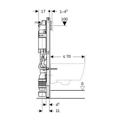 Geberit Duofix Element für Wand-WC, 112cm, mit Sigma UP-Spülkasten 12cm, barrierefre... GEBERIT-111396006 4064746029844 (Abb. 1)