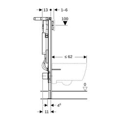 Geberit Duofix Element für Wand-WC 112cm mit Sigma Unterputzspülkasten 12cm, Ecklösu... GEBERIT-111390006 4064746029837 (Abb. 1)