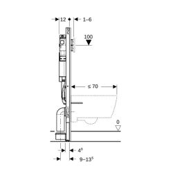 Geberit Duofix Element für Wand-WC, 120cm, mit Sigma UP-Spülkasten 12cm, mit HS50 Hy... GEBERIT-111076002 4064746029141 (Abb. 1)