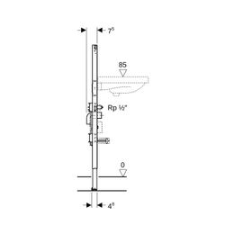 Geberit Duofix Element für Waschtisch 112cm Metall-/Holzständerw., Standarmatur 2 Wa... GEBERIT-111473002 4064746030000 (Abb. 1)