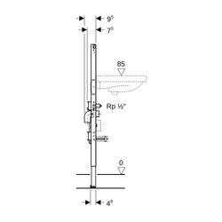 Geberit Duofix Element für Waschtisch, 112cm, Standarmatur mit Wasserzählerstrecke, ... GEBERIT-111077002 4064746029158 (Abb. 1)