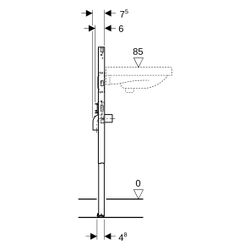 Geberit Duofix Montageelement für Waschtisch, 82-98x50x7,5cm, Stahl, beschichtet, 11... GEBERIT-111485002 4064746030055 (Abb. 1)