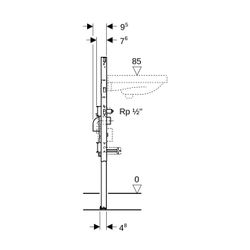 Geberit Duofix Element für Waschtisch, 82-98cm, Standarmatur mit 2 Wasserzählerstrec... GEBERIT-111028002 4064746029059 (Abb. 1)