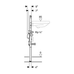 Geberit Duofix Element für Waschtisch, 82-98cm, Standarmatur mit Wasserzählerstrecke... GEBERIT-111078002 4064746029165 (Abb. 1)