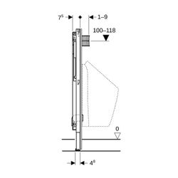 Geberit Duofix Element für Urinal, 112-130cm universell, für Sprühkopf, für Metall-,... GEBERIT-111676002 4064746030963 (Abb. 1)