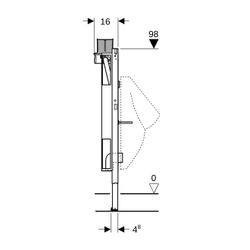 Geberit Duofix Element für Urinal, 98cm universell, für Betätigung von oben... GEBERIT-111617002 4064746030819 (Abb. 1)
