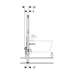 Geberit Montageelement Duofix für Bidet, 98x50x10cm, Stahl, beschichtet... GEBERIT-111535002 4064746030260 (Abb. 1)