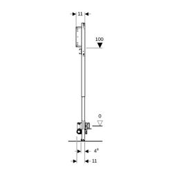 Geberit Duofix Element für Dusche, 130cm Metall-/Holzständerw., Wandablauf, Wandarma... GEBERIT-111581002 4064746030635 (Abb. 1)