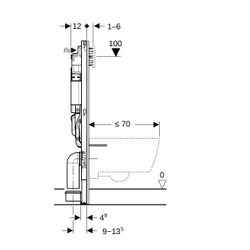 Geberit Duofix Element für Wand-WC 112cm, für Metall/Holzständerwände, Sigma UP-Spül... GEBERIT-111364006 4064746029745 (Abb. 1)