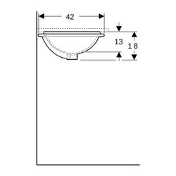 Geberit VariForm Unterbauwaschtisch oval Breite 42cm, Tiefe 42cm, ohne Hahnloch, Übe... GEBERIT-500749012 4025416771753 (Abb. 1)