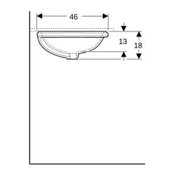 Geberit VariForm Unterbauwaschtisch, oval Breite 56cm, Tiefe 46cm, ohne Hahnloch, oh... GEBERIT-500755002 4025416302773 (Abb. 1)