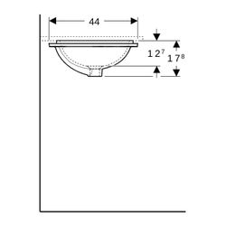 Geberit VariForm Unterbauwaschtisch, rechteckig Breite 53cm, Tiefe 44cm, ohne Hahnlo... GEBERIT-500763002 4025416302889 (Abb. 1)
