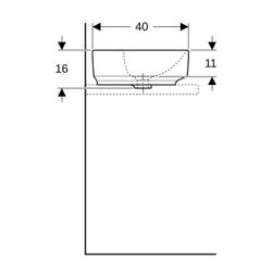 Geberit VariForm Aufsatzwaschtisch, elliptisch, Hahnlochbank, B 50cm T 40cm Hahnloch... GEBERIT-500776002 4025416303084 (Abb. 1)