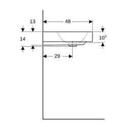 Geberit ONE Waschtisch Abgang vertikal, Breite 75cm, Tiefe 48cm, Hahnloch mittig, oh... GEBERIT-505020012 4025410953636 (Abb. 1)