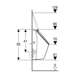 Geberit Renova S Urinal mit Deckel, Zulauf von hinten, Abgang nach hinten oder unten... GEBERIT-503110008 4064746028472 (Abb. 1)