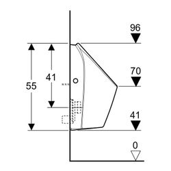 Geberit Renova S Urinal, Zulauf von hinten, Abgang nach hinten oder unten, Weiß, Ker... GEBERIT-503100008 4064746027291 (Abb. 1)