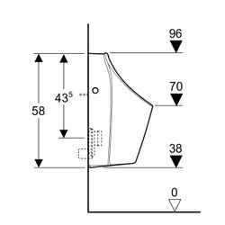 Geberit Renova M Urinal, Zulauf von hinten, Abgang nach hinten oder unten, Weiß, Ker... GEBERIT-503120008 4064746028601 (Abb. 1)