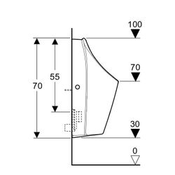 Geberit Renova L Urinal, Zulauf von hinten, Abgang nach hinten oder unten, Weiß, Ker... GEBERIT-503130008 4064746028656 (Abb. 1)