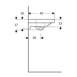 Geberit Acanto Waschtisch verk. Ausladung, Ablagefläche, B 75cm T 42,2cm Hahnloch mi... GEBERIT-500632018 4022009353112 (Abb. 1)