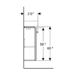 Geberit Renova Compact Unterschr., Handwaschbecken, Tür verk. Ausl. 34,8x60,4x25,2cm... GEBERIT-862041000 4022009328943 (Abb. 1)