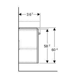 Geberit Renova Compact Unterschrank, Waschtisch, 1 Tür, 55x60,4x36,7cm, Hellgrau/lac... GEBERIT-862061000 4022009328974 (Abb. 1)