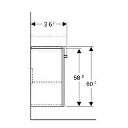 Geberit Renova Compact Unterschrank, Waschtisch, 1 Tür, 50x60,4x36,7cm, Weiß lackier... GEBERIT-862055000 4022009327465 (Abb. 1)