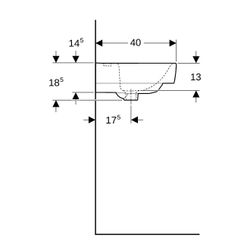 Geberit Renova Compact Waschtisch, Breite 65cm, Tiefe 40cm, Hahnloch mittig, ohne Üb... GEBERIT-501715001 4025410868732 (Abb. 1)