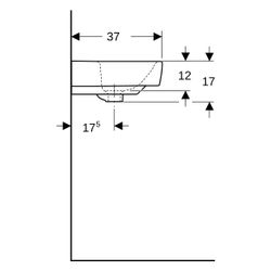 Geberit Renova Compact Waschtisch, 55x37cm, Hahnloch, ohne Überlauf, Weiß... GEBERIT-502998001 4064746008214 (Abb. 1)