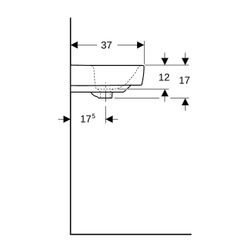 Geberit Renova Compact Waschtisch, 60x37cm, Hahnloch, ohne Überlauf, Weiß... GEBERIT-502999001 4064746008238 (Abb. 1)