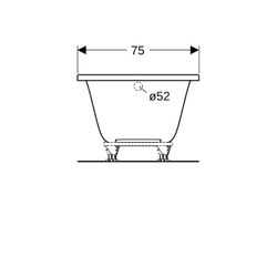Geberit Renova Rechteckbadewanne 170x75cm, Gesamtvolumen 188l... GEBERIT-554205011 4025410591043 (Abb. 1)