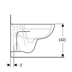 Geberit Renova Wand-WC Tiefspüler, Rimfree Tiefe 54cm, Weiß/KeraTect... GEBERIT-203050600 4022009315769 (Abb. 1)