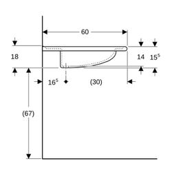 Geberit Vitalis Waschtisch barrierefrei, Breite 65cm, Tiefe 60cm, ohne Hahnloch, Übe... GEBERIT-121765000 4022009171143 (Abb. 1)