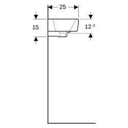 Geberit Renova Compact Handwaschbecken Ablagefläche o. verk. Ausladung 50x15x25cm HL... GEBERIT-276350600 4022009329261 (Abb. 1)