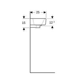 Geberit Renova Compact Handwaschbecken verkü. Ausladung, o. Ablagefläche 50x15x25cm,... GEBERIT-276350000 4022009327380 (Abb. 1)