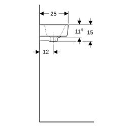 Geberit Renova Compact Handwaschbecken verkü. Ausladung, o. Ablagefläche 40x15x25cm,... GEBERIT-276240000 4022009327359 (Abb. 1)