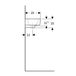 Geberit Renova Compact Handwaschbecken Ablagefläche ohne verk. Ausladung 40x15x25cm ... GEBERIT-276140000 4022009327342 (Abb. 1)