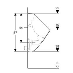 Geberit Alivio Urinal mit Ablaufsieb, Zulauf von hinten, Tiefe 34cm, Abgang nach hin... GEBERIT-238000000 4022009327175 (Abb. 1)