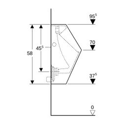 Geberit Renova Plan Urinal Zulauf von hinten, Abgang nach hinten, Tiefe 30cm, Zulauf... GEBERIT-235100000 4022009305807 (Abb. 1)