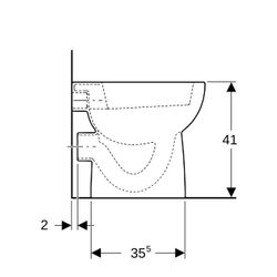 Geberit Renova Stand-WC Flachspüler, Abgang horizontal, teilgeschlossene Form, Tiefe... GEBERIT-203010000 4022009285017 (Abb. 1)