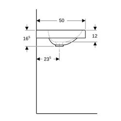 Geberit Preciosa 2 Waschtisch mit Ablagefläche, Breite 60cm, Tiefe 50cm, ohne Hahnlo... GEBERIT-123261000 4022009319644 (Abb. 1)